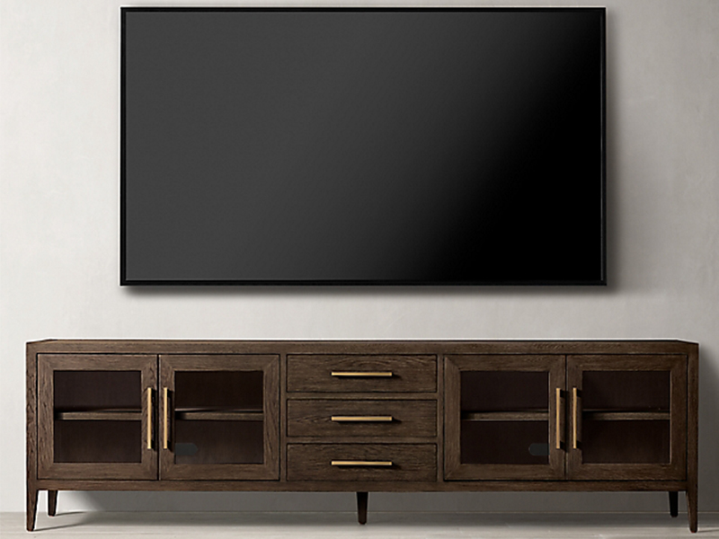 Black Wood TV Stand Table Cabinet