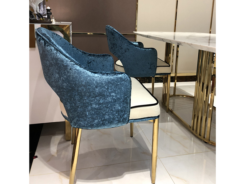 Modern Velvet Upholstered Restaurant Dining Chair