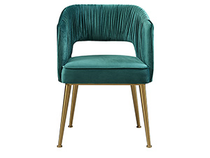 Luxury Glossy Golden Leg Blue Velvet Armchair