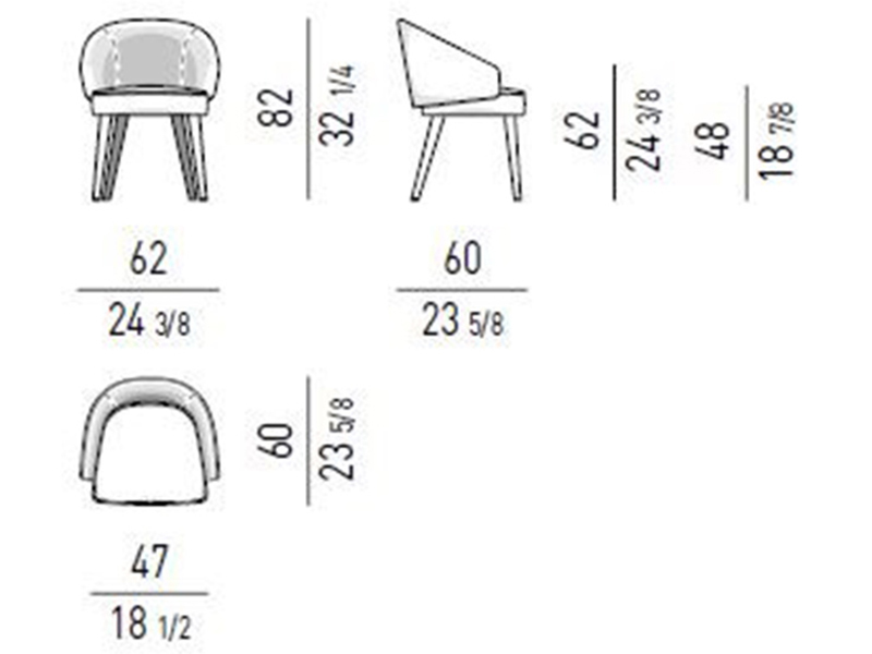 Luxury European Modern Fabric Dining Chair