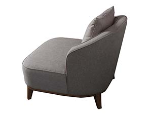 Luxury Fabric Armchair with Oak Stain Wood Leg