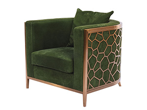 Metal Frame Unique Design Green Velvet Sofa