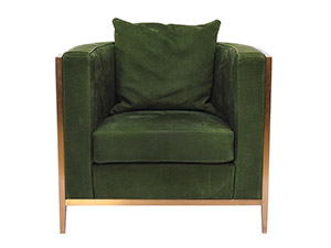 Metal Frame Unique Design Green Velvet Sofa