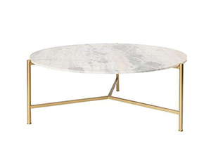 Top Seller White Marble Coffee Table With Metal Stand