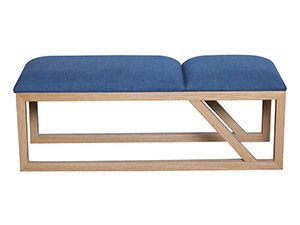 Oak Stain Wood Base Luxury Fabric Bed Bench