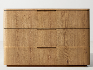 New Style Madero Dresser;Modern Oak Wooden Dresser;Wooden Dresser with 3 Drawers