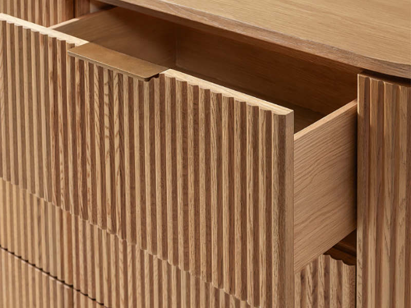 Dresser With 6 Drawers;Wooden Dresser;Oak Striated Dresser