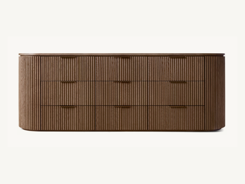 Luxury Wooden Dresser; Striated Dresser;Oak Dresser