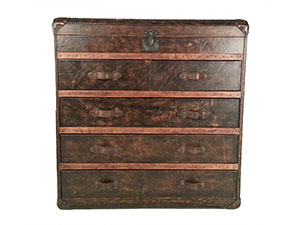 Antique Leather Side Chest