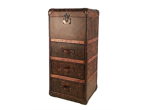 Leather Tall Side Cabinet
