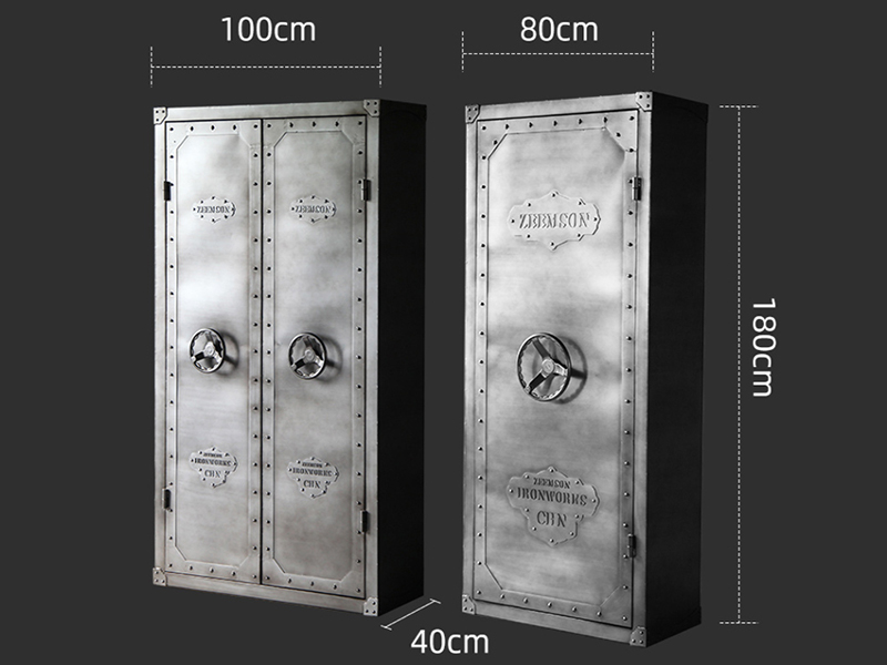 Industrial iron metal distressed rack storage Locker Wardrobe Cabinet
