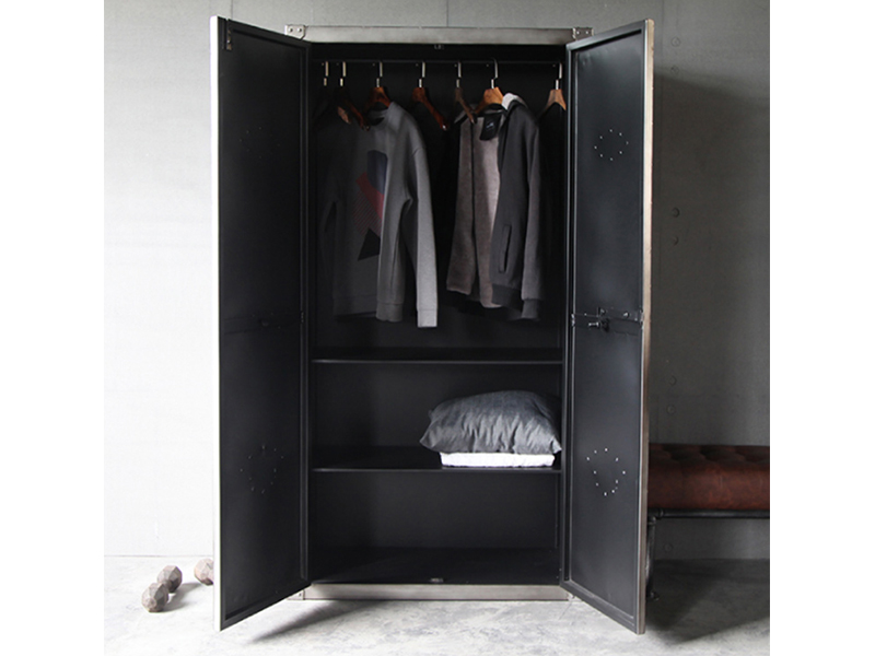 Industrial iron metal distressed rack storage Locker Wardrobe Cabinet