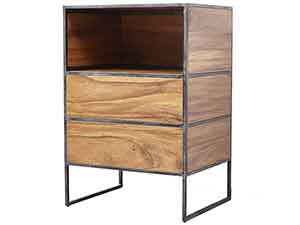 Industrial Leg Solid Wood Side Cabinet