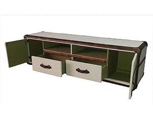 Vintage Linen Fabric TV Stand