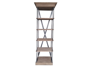 Crafted Iron Frame and Solid Wood Shelving
