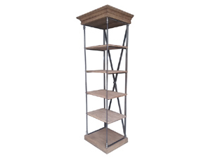 Crafted Iron Frame and Solid Wood Shelving