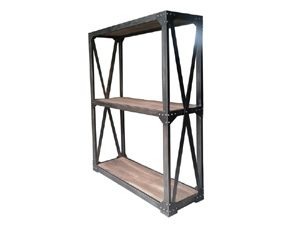 Industrial Style Rustic Metal Frame Small Shelving