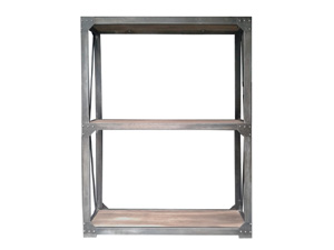 Industrial Style Rustic Metal Frame Small Shelving