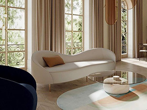 Brace Cream Boucle Living Room Sofa;Solid Pine And Plywood Frame Sofa;Modern Living Room Sofa