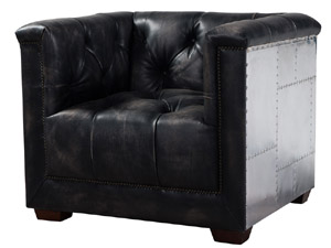 Antique Black Aviator Sofa Chair