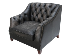 Antique Black Chesterfield Sofa Chair