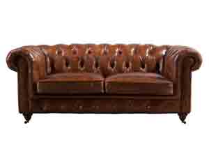 Antique Leather Chesterfield 2S Sofa 