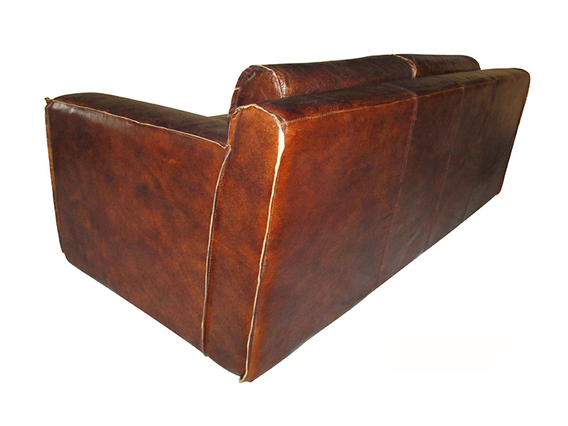 Aged Leather Sofa Set 