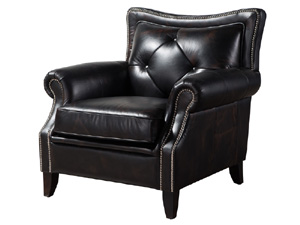 Black Handmade Leather Sofa 