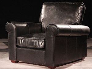 Black Vintage Leather Sofa Chair