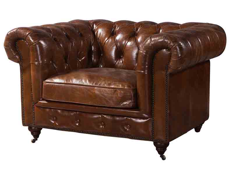 Chesterfield 1S Vintage Leather Button Back Sofa