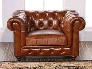 Chesterfield 1S Vintage Leather Button Back Sofa