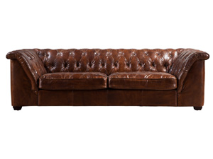 Full Grain Distressed Leather Sofa