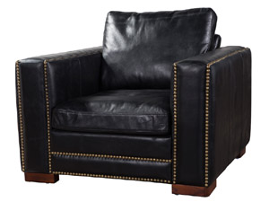 Riveted Tailored Lines Antique Leather Sofa