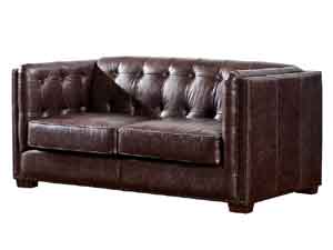 Tufted Back Antique Leather Sofa 2S