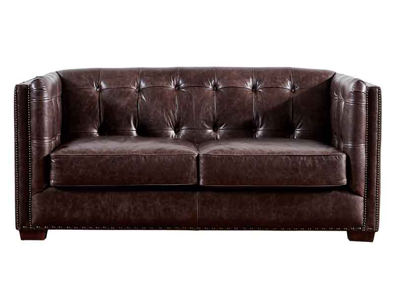 Tufted Back Antique Leather Sofa 2S