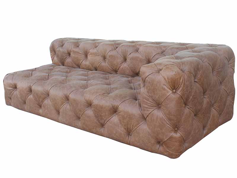 Tufted Seat and Back Leather Sofa