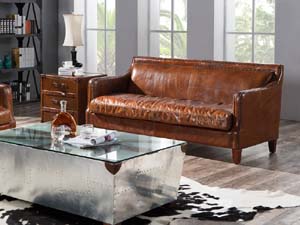 Vintage Handmade Brown Leather Couches
