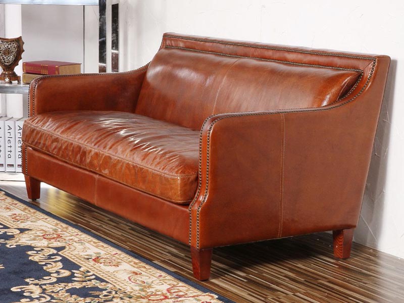 Vintage Handmade Brown Leather Couches