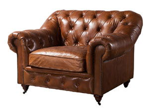 Vintage Leather Chesterfield Sofa Chair 