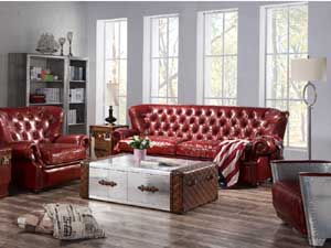 Wing Back Chesterfield Sofa Set