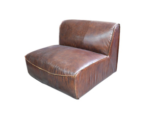 Full Vintage Corner Leather Sofa Multiple Seat Options Customized