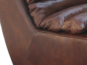 Retro Style Brown Vintage Leather Sleeper Chair