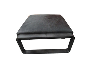 Black Square Leather Chair With Metal/Stainless Steel Frame Use In Living Room Office Balcony 