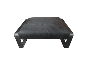 Black Square Leather Chair With Metal/Stainless Steel Frame Use In Living Room Office Balcony 