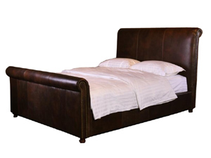 Antique Real Leather Bed