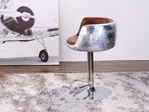 Aviator Vintage Leather Bar Chair