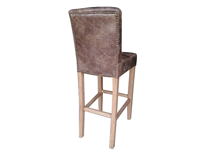 Bar Stools with Chesterfield Leather Back