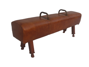 Brown Wood Vintage Leather Stool Use In Bedroom Leisure Area