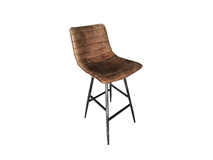Barstools Metal Frame Bar Chairs With Vintage Brown Seat