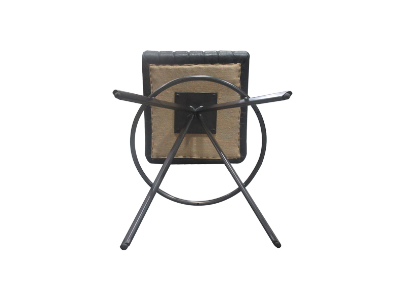 Metal Frame Genuine Leather/Fabric Seat Bar Chair